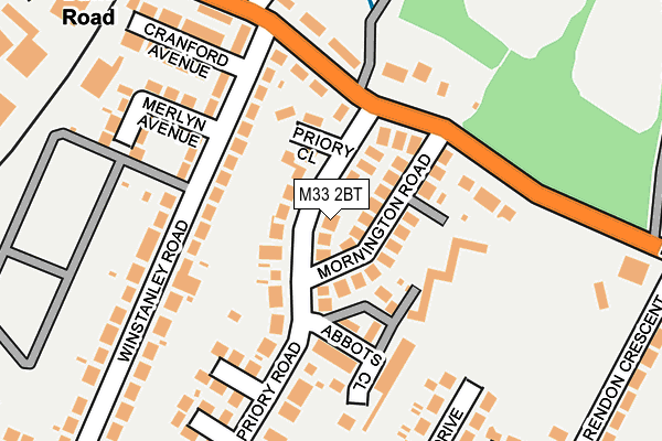 M33 2BT map - OS OpenMap – Local (Ordnance Survey)