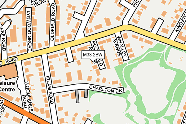 M33 2BW map - OS OpenMap – Local (Ordnance Survey)
