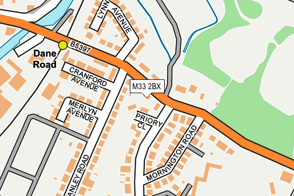 M33 2BX map - OS OpenMap – Local (Ordnance Survey)