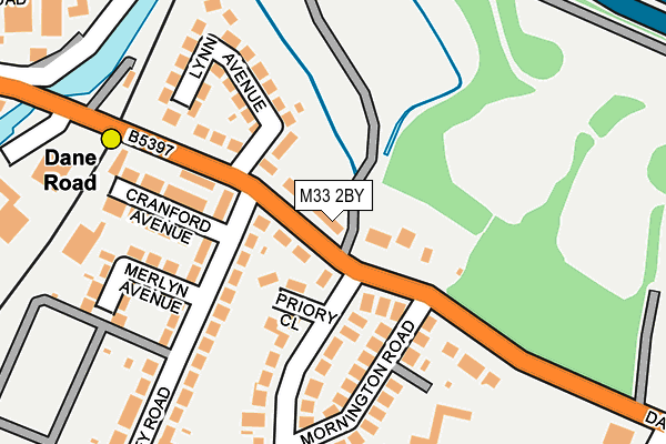 M33 2BY map - OS OpenMap – Local (Ordnance Survey)