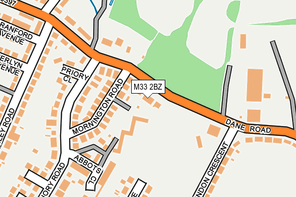 M33 2BZ map - OS OpenMap – Local (Ordnance Survey)