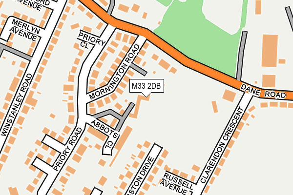 M33 2DB map - OS OpenMap – Local (Ordnance Survey)