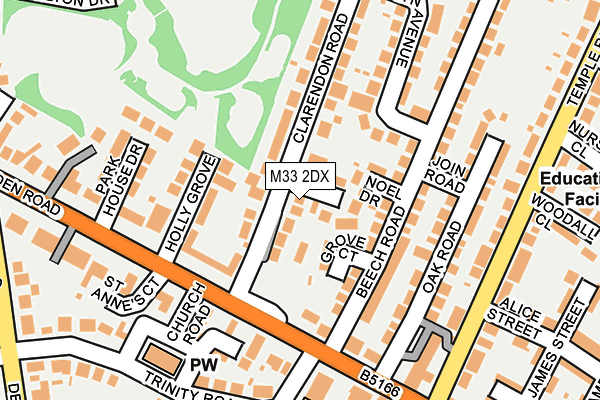 M33 2DX map - OS OpenMap – Local (Ordnance Survey)
