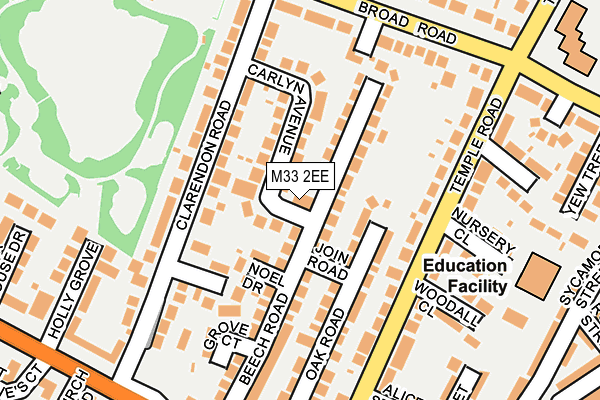 M33 2EE map - OS OpenMap – Local (Ordnance Survey)