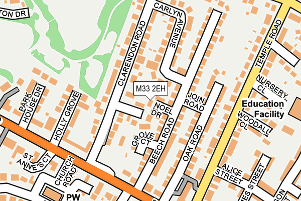 M33 2EH map - OS OpenMap – Local (Ordnance Survey)