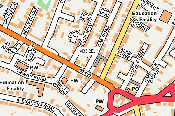 M33 2EJ map - OS OpenMap – Local (Ordnance Survey)