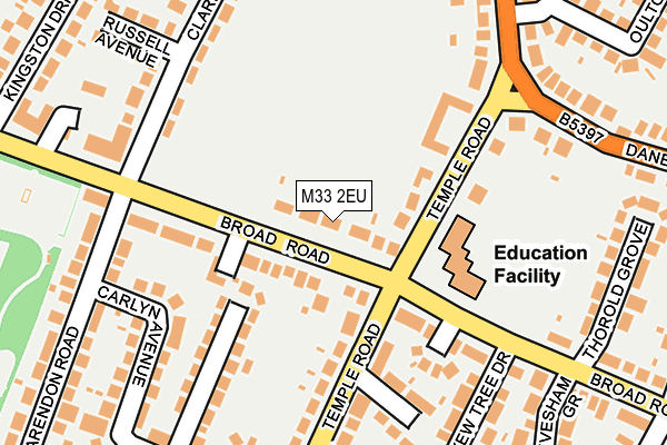 M33 2EU map - OS OpenMap – Local (Ordnance Survey)