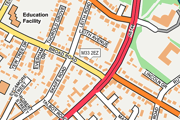 M33 2EZ map - OS OpenMap – Local (Ordnance Survey)