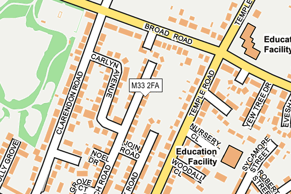 M33 2FA map - OS OpenMap – Local (Ordnance Survey)