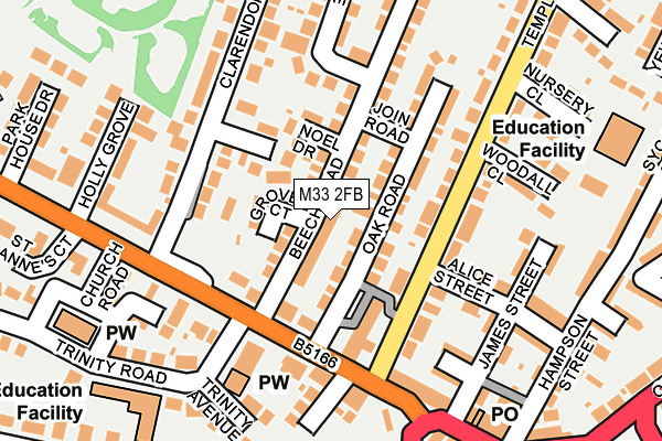 M33 2FB map - OS OpenMap – Local (Ordnance Survey)