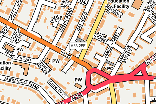 M33 2FE map - OS OpenMap – Local (Ordnance Survey)