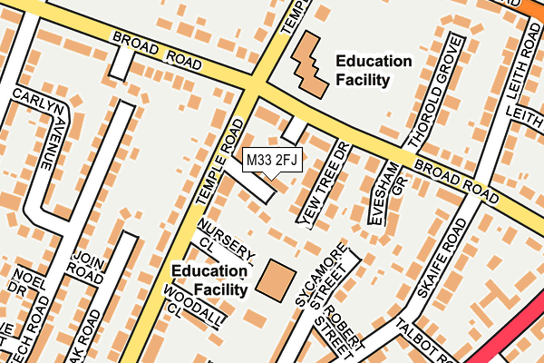 M33 2FJ map - OS OpenMap – Local (Ordnance Survey)