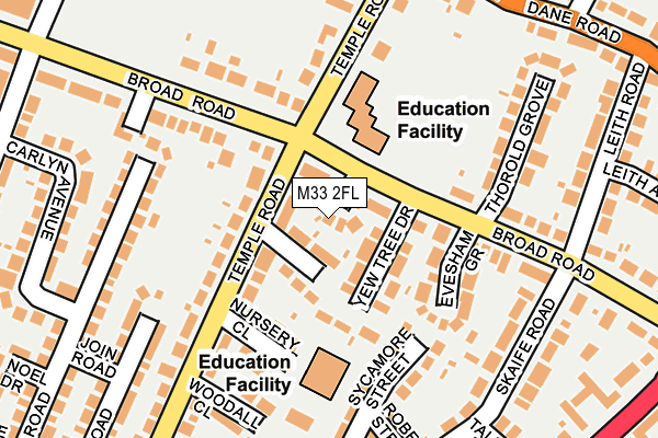 M33 2FL map - OS OpenMap – Local (Ordnance Survey)