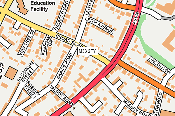 M33 2FY map - OS OpenMap – Local (Ordnance Survey)