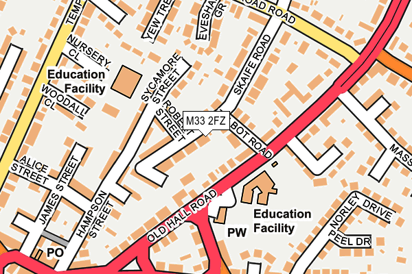 M33 2FZ map - OS OpenMap – Local (Ordnance Survey)