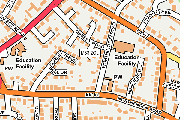 M33 2GL map - OS OpenMap – Local (Ordnance Survey)