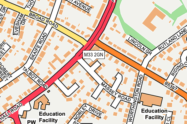 M33 2GN map - OS OpenMap – Local (Ordnance Survey)