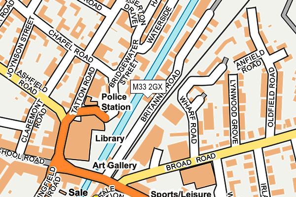 M33 2GX map - OS OpenMap – Local (Ordnance Survey)