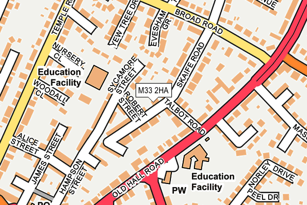 M33 2HA map - OS OpenMap – Local (Ordnance Survey)