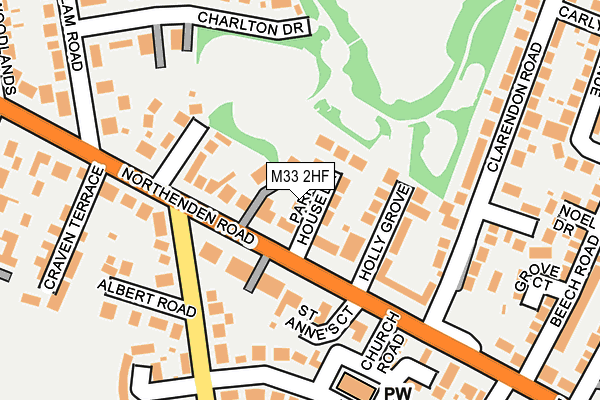 M33 2HF map - OS OpenMap – Local (Ordnance Survey)