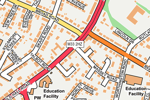 M33 2HZ map - OS OpenMap – Local (Ordnance Survey)