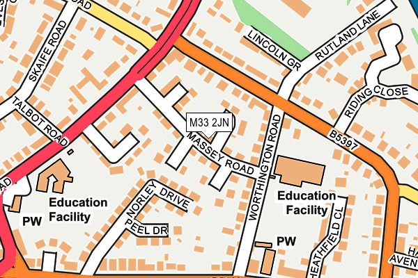 M33 2JN map - OS OpenMap – Local (Ordnance Survey)