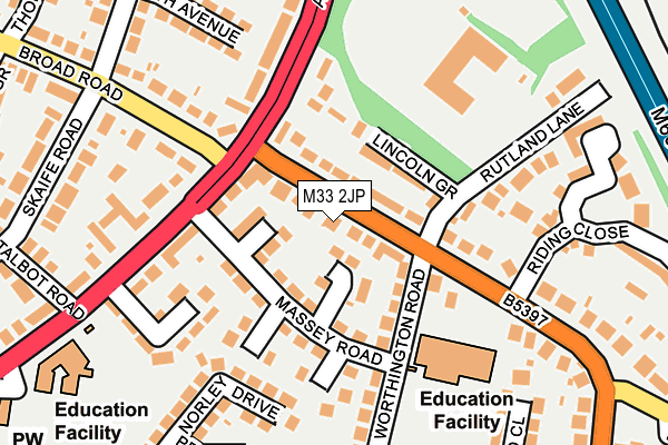 M33 2JP map - OS OpenMap – Local (Ordnance Survey)
