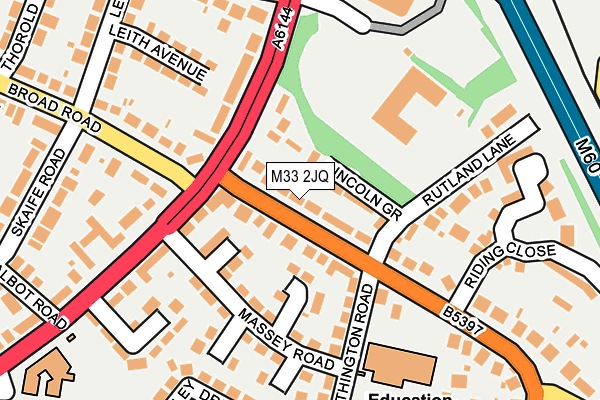 M33 2JQ map - OS OpenMap – Local (Ordnance Survey)