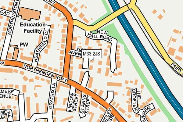 M33 2JS map - OS OpenMap – Local (Ordnance Survey)