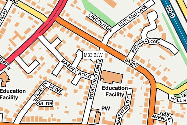 M33 2JW map - OS OpenMap – Local (Ordnance Survey)