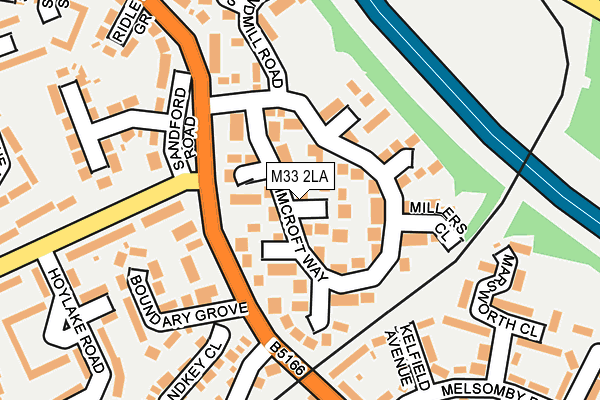 M33 2LA map - OS OpenMap – Local (Ordnance Survey)