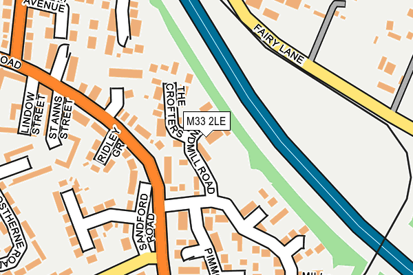 M33 2LE map - OS OpenMap – Local (Ordnance Survey)