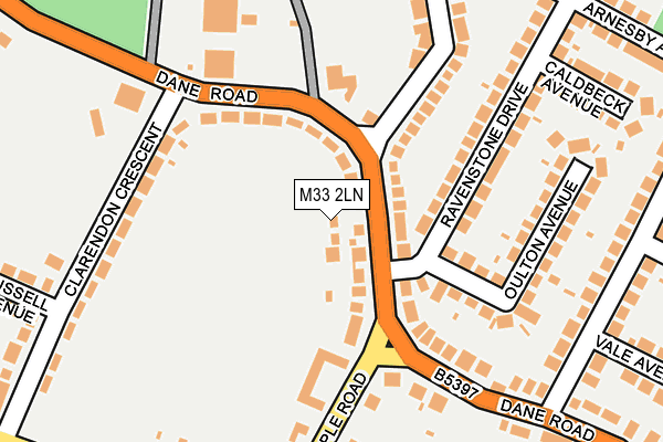 M33 2LN map - OS OpenMap – Local (Ordnance Survey)