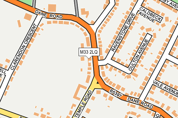 M33 2LQ map - OS OpenMap – Local (Ordnance Survey)