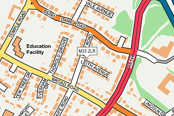 M33 2LR map - OS OpenMap – Local (Ordnance Survey)