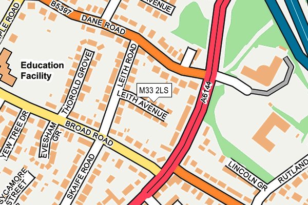 M33 2LS map - OS OpenMap – Local (Ordnance Survey)