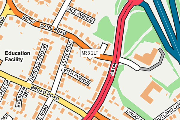 M33 2LT map - OS OpenMap – Local (Ordnance Survey)