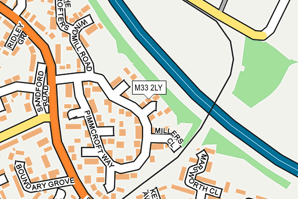 M33 2LY map - OS OpenMap – Local (Ordnance Survey)