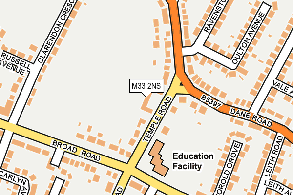 M33 2NS map - OS OpenMap – Local (Ordnance Survey)