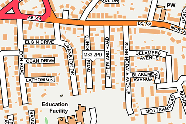 M33 2PD map - OS OpenMap – Local (Ordnance Survey)