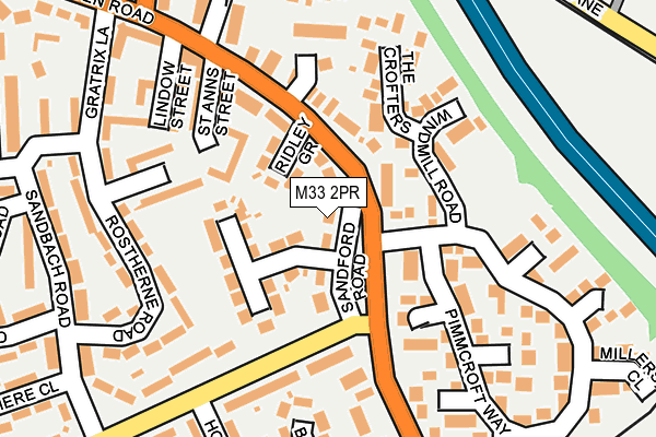 M33 2PR map - OS OpenMap – Local (Ordnance Survey)