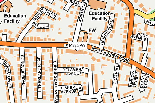 M33 2PW map - OS OpenMap – Local (Ordnance Survey)