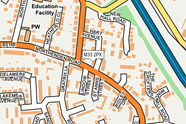 M33 2PX map - OS OpenMap – Local (Ordnance Survey)