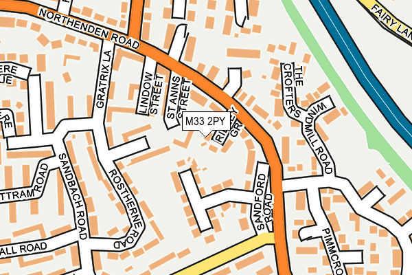 M33 2PY map - OS OpenMap – Local (Ordnance Survey)