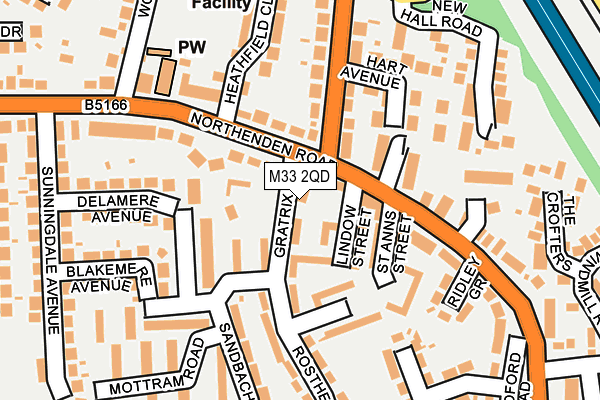M33 2QD map - OS OpenMap – Local (Ordnance Survey)