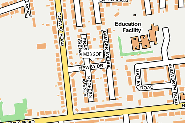 M33 2QF map - OS OpenMap – Local (Ordnance Survey)
