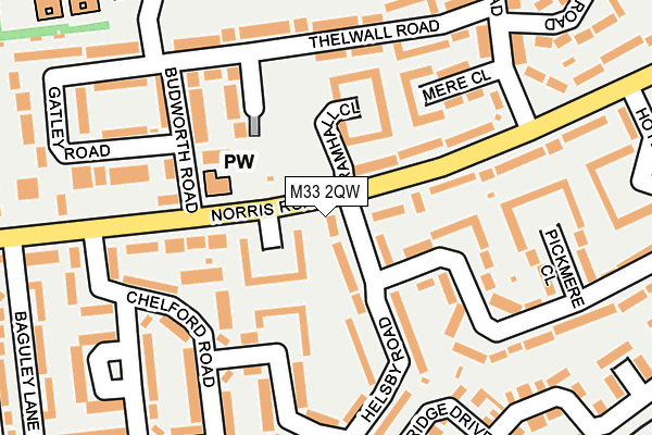 M33 2QW map - OS OpenMap – Local (Ordnance Survey)
