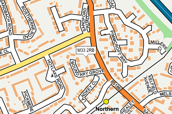 M33 2RB map - OS OpenMap – Local (Ordnance Survey)