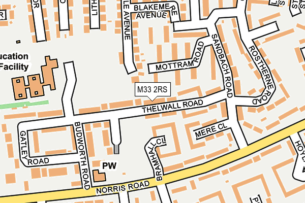 M33 2RS map - OS OpenMap – Local (Ordnance Survey)