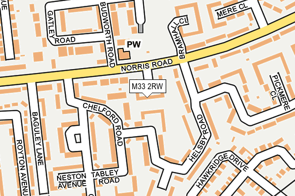 M33 2RW map - OS OpenMap – Local (Ordnance Survey)